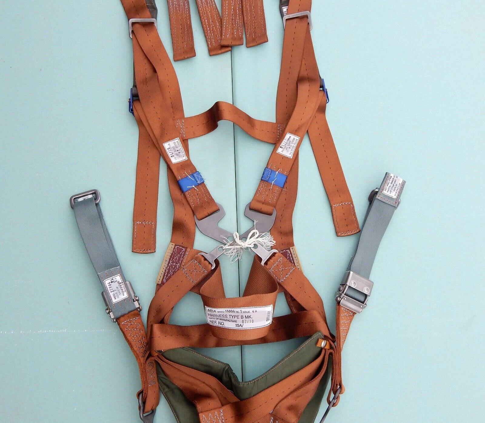 new Martin Baker Parachute Harness TYPE B MK Aircraft Belt Pilot Ejection Seat NOS ! - MARTIN BAKER