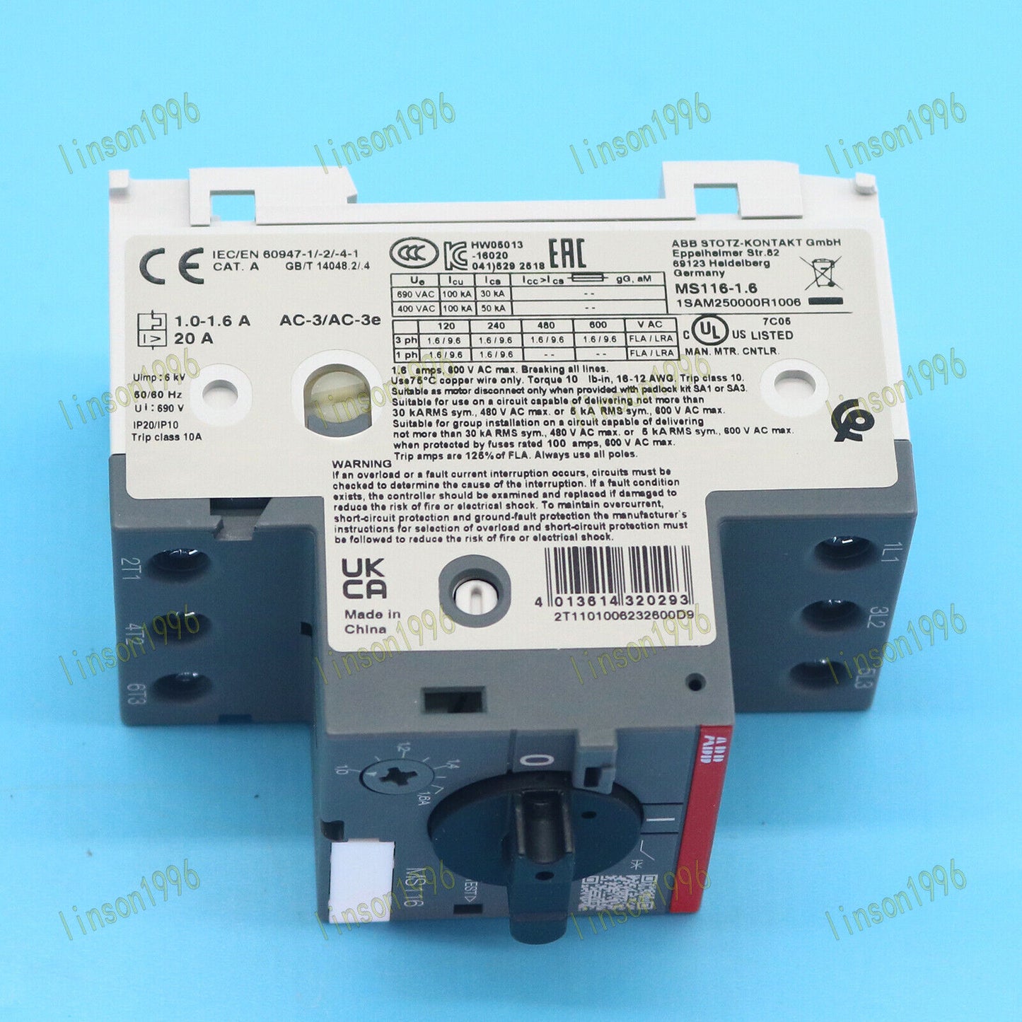 ABB MS116-1.6 1.0-1.6A Circuit Breaker Manual - ABB