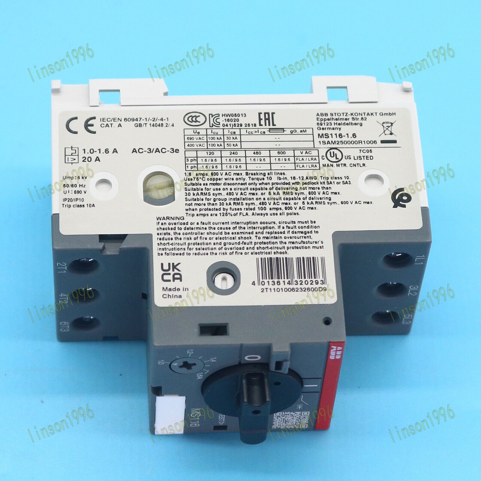 ABB MS116-1.6 1.0-1.6A Circuit Breaker Manual - ABB