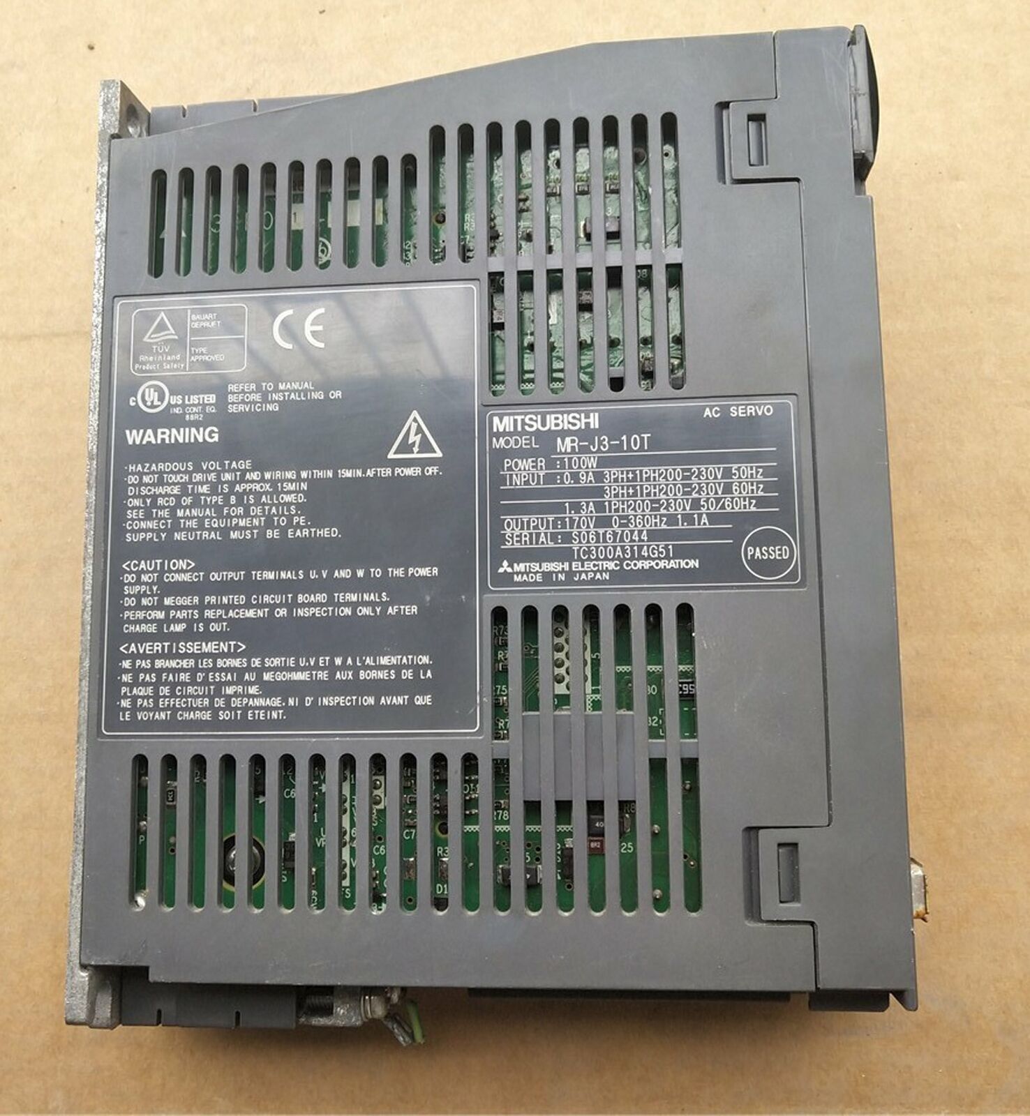 Used Mitsubishi MR-J3-10T Servo Drives MRJ310T Tested Good Condition - MITSUBISHI