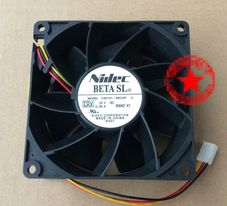 1PCS   NIDECV 35131-58CISF 9038 9CM 24V 0.53A 3-wire inverter fan 3pin