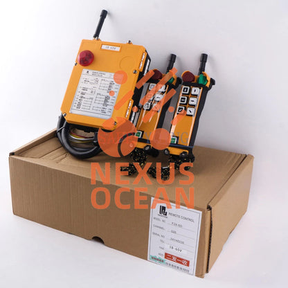 2 Emitter +1 Receiver Hoist Crane Radio Wireless Remote Control F24-6D 18~65V
