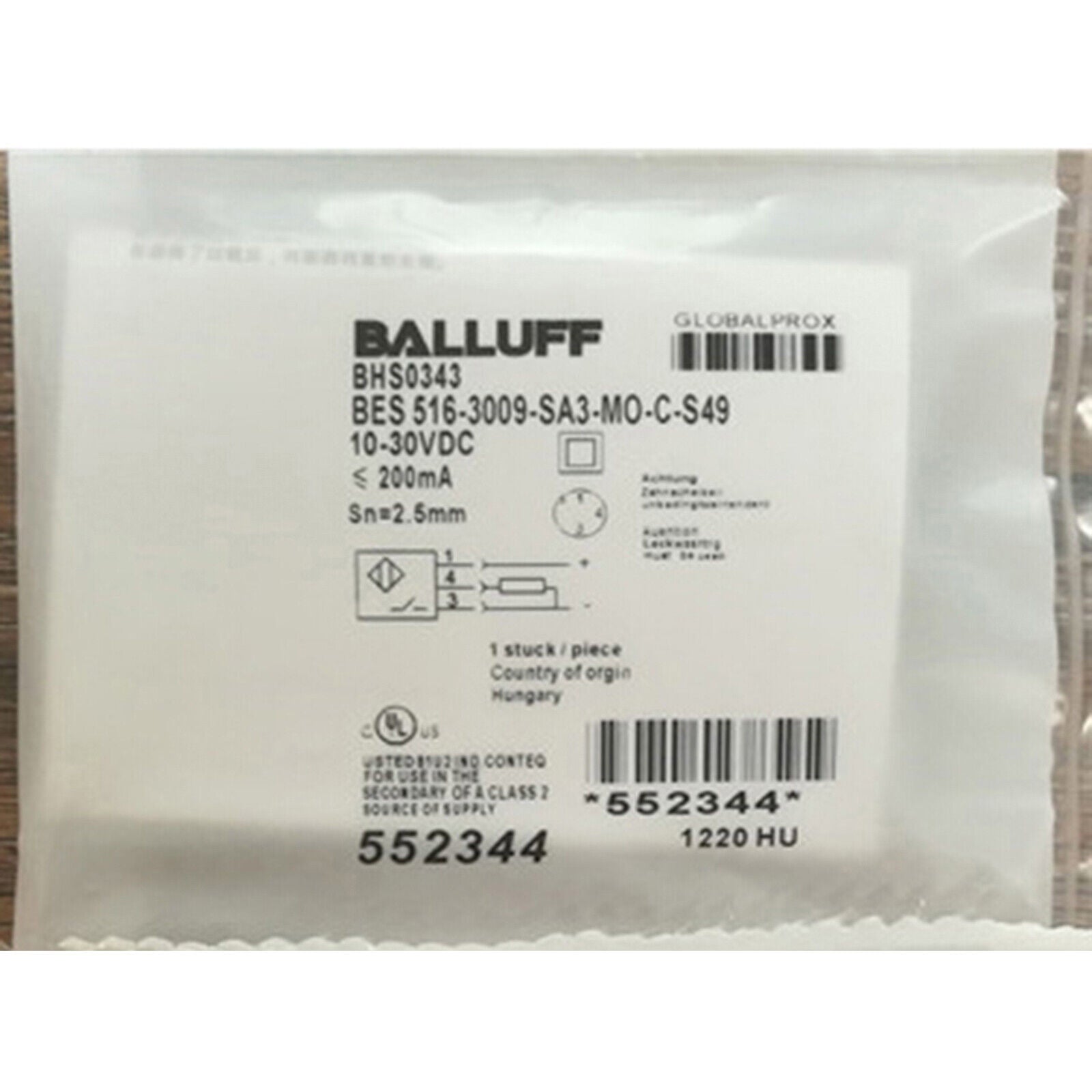 new ONE Proximity Switch BALLUFF BES 516-3009-SA3-MO-C-S49 - BALLUFF