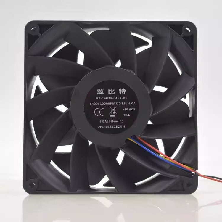 1PCS R4-14038-64PK-B1 14038 DC12V 43.2W 14CM 4-Wire Ball Cooling Fan