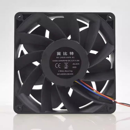 1PCS R4-14038-64PK-B1 14038 DC12V 43.2W 14CM 4-Wire Ball Cooling Fan