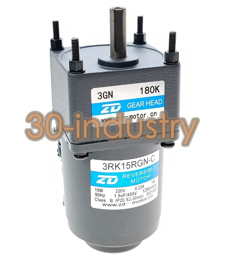 ZD 3RK15RGNC Gearhead Motor 15W 220V 0.23A Specifications - ZD