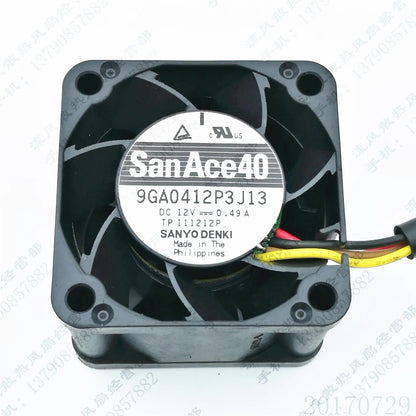 Sanyo 9GA0412P3J13 4028 DC12V 0.49A 4CM 4-Wire Server Cooling Fan