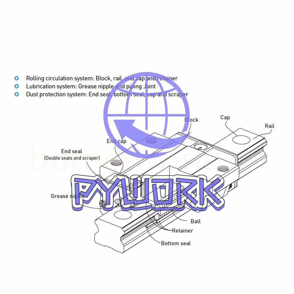 1Pcs EGH15CA HIWIN Linear Guideway Block Slider Bearing Rail EG15 CNC Router