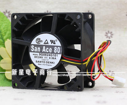 1pcs Sanyo 9G0824G101 24V 8CM 8038 0.56A inverter fan 3pin