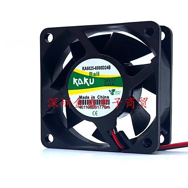 KAKU KA6025-6000D24B DC24V 0.25A 60*60*25MM 2-wire Inverter Cooling Fan