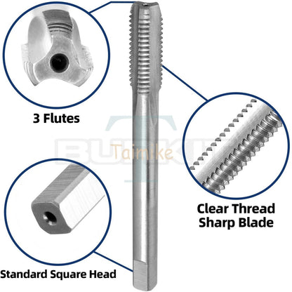 3/8"-16 UNC Tap and Die Set Right Hand, 3/8 x 16 UNC Thread Tap and Round Die