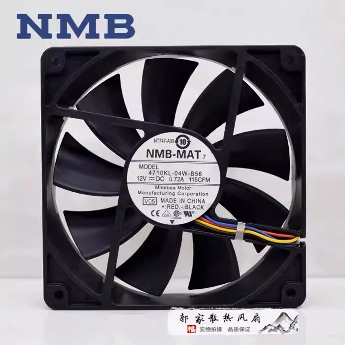 NMB 4710KL-04W-B56 DC12V 0.72A 12CM 4-Wire PWM Cooling Fan