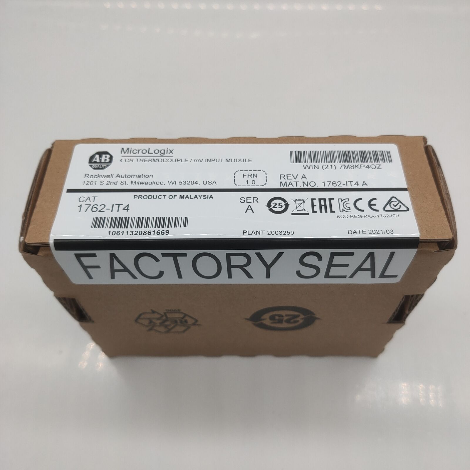 Allen-Bradley 1762-IT4 MicroLogix 4 Point Input Module - 1762IT4 Module Brand - ALLEN-BRADLEY