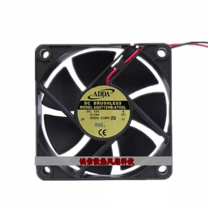 ADDA AQ0712HB-A70GL DC12V 0.19A 70*70*25MM 2-Wire Waterproof Cooling Fan