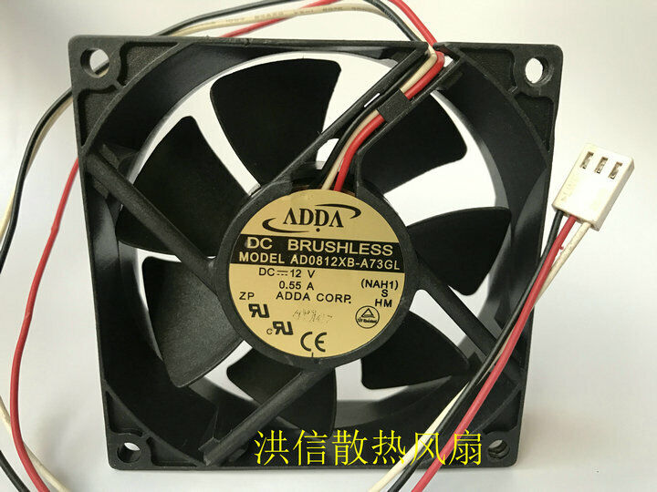 new 1 PCS  ADDA  Fan  AD0812XB-A73GL   DC 12V 0.55A  3 pin 80*80*25mm cooling fan