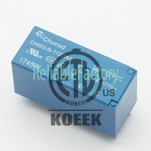 Churod CHI03-S-112DA2 12VDC SPST Power Relay 17A 277VAC 6 Pins x 50PCS