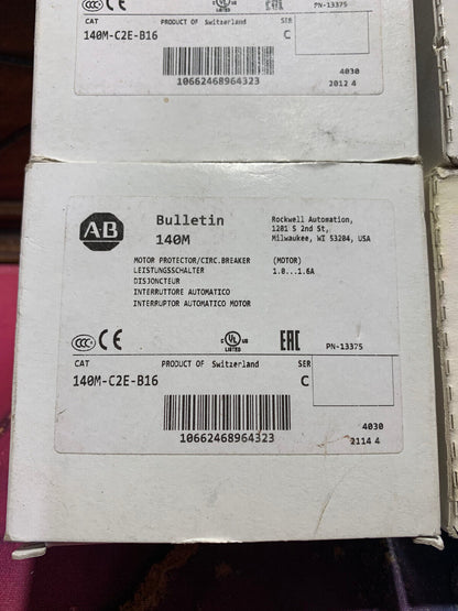 New Allen Bradley 140M-C2E-B16 Motor Protector Circuit Breaker, 240V AC, 16A, IP67, -40°C to 80°C, 1.2kg, Motor Protector Circuit Breaker, 140M-C2E-B16, Allen Bradley Motor Protector Circuit Breaker - ALLEN BRADLEY