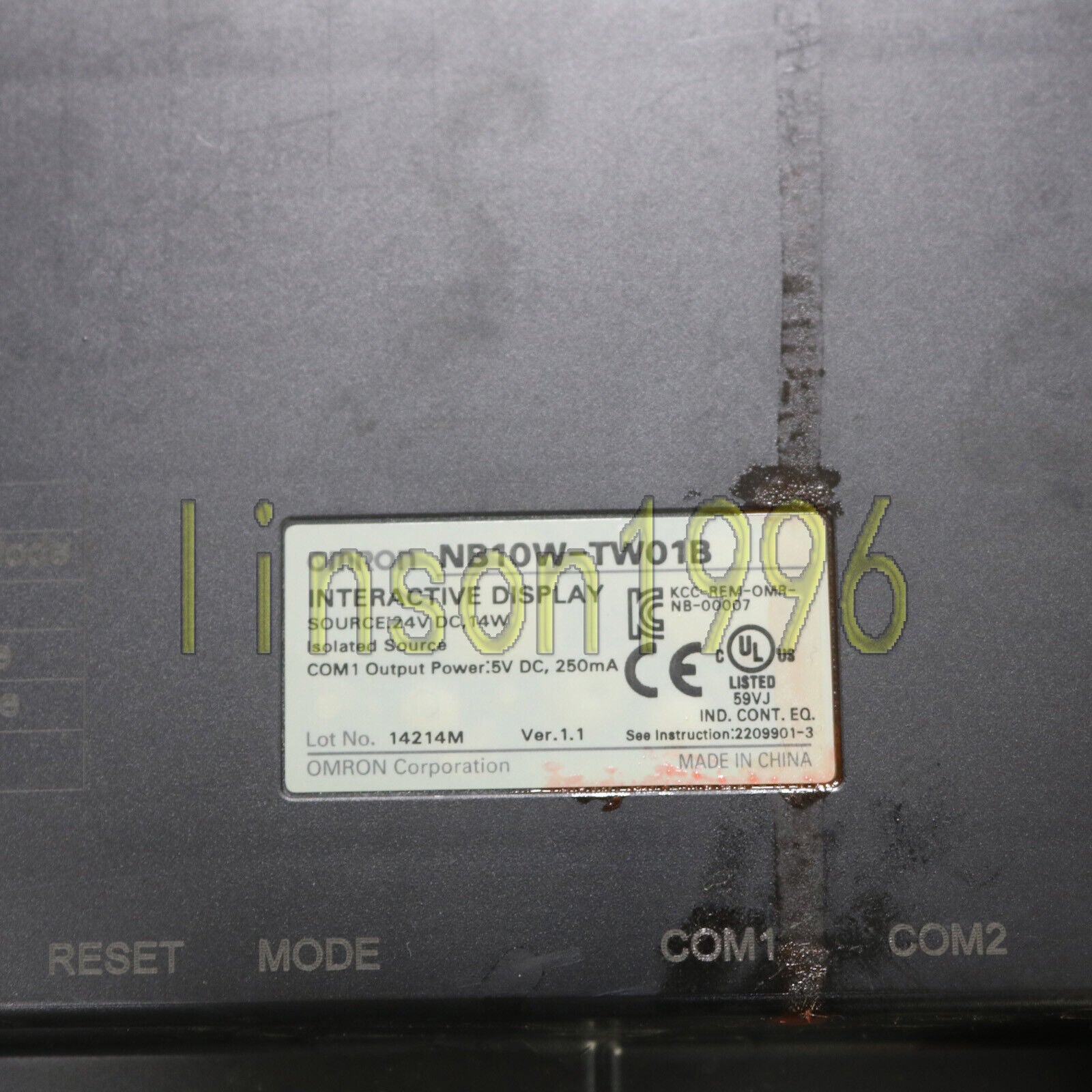 Omron Touch Screen NB10W-TW01B Tested Good Condition - OMRON