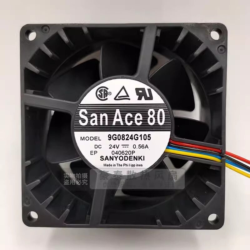 Sanyo 9G0824G105 8038 DC24V 0.56A 8CM 4-Wire Inverter Cooling Fan