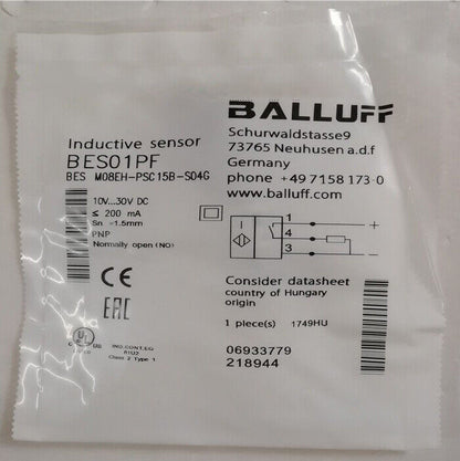Balluff Proximity Sensor BES M08EH-PSC15B-S04G - BALLUFF