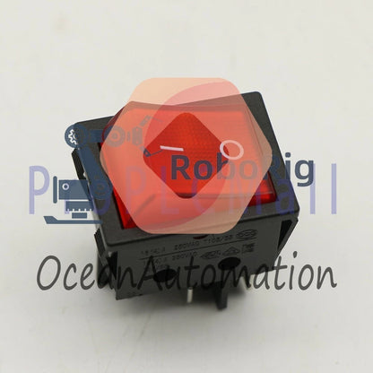1PC LECI RS606 2position 4pin Rocker Switch 16A250V T105/55 Red with Lamp~