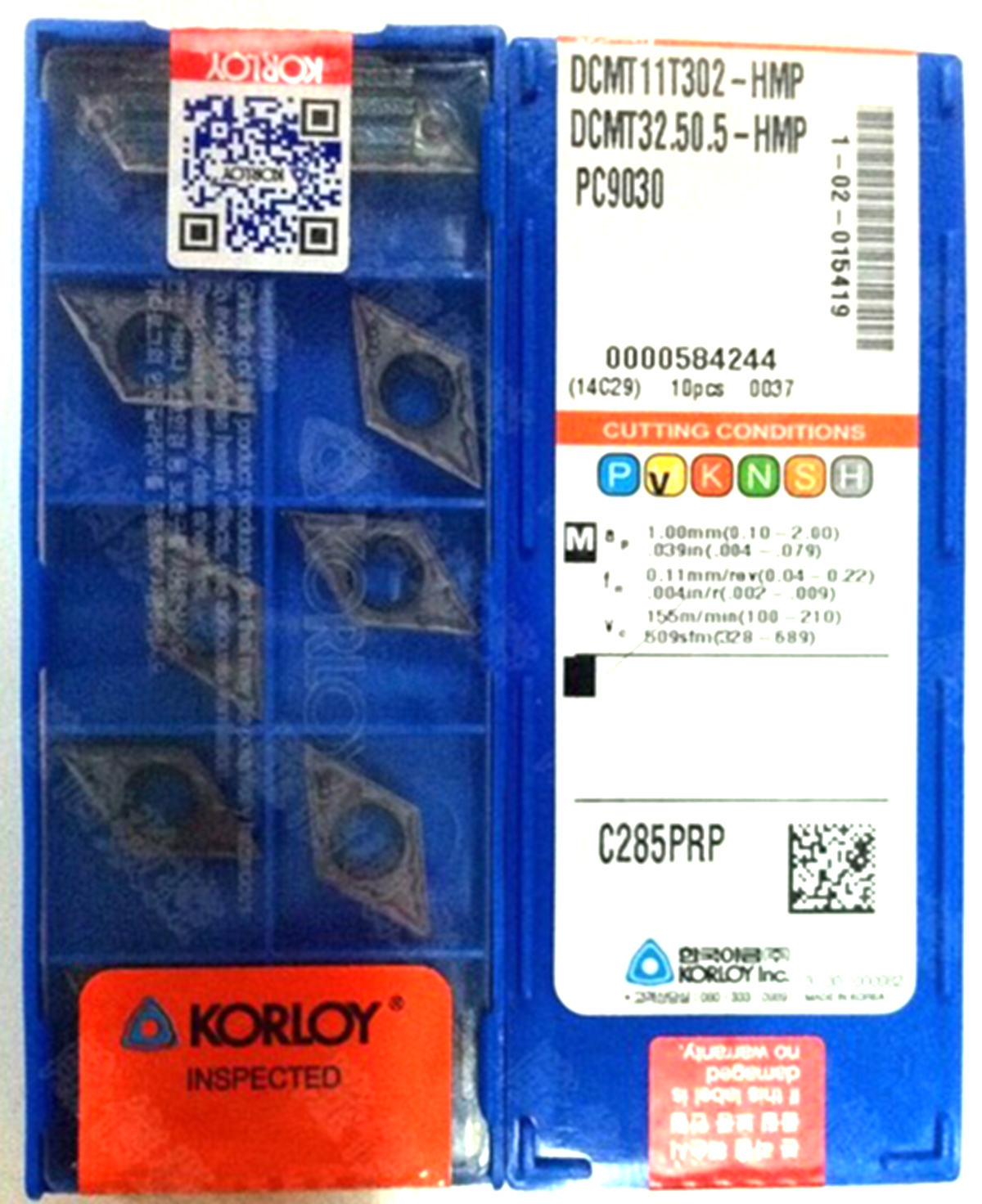 10PCS/ Korloy DCMT11T302-HMP PC9030 DCMT32.50.5-HMP CNC Blade Korloy