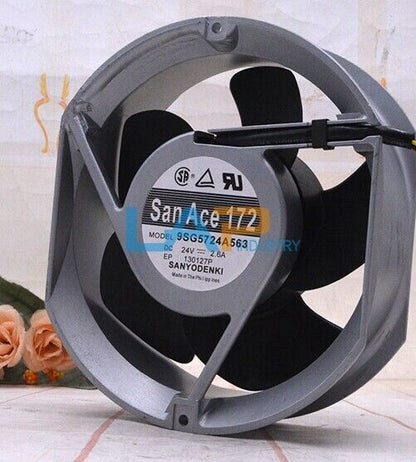 Sanyo 9SG5724A563 24V 2.6A Cooling Fan - 2 Wire Converter - SANYO