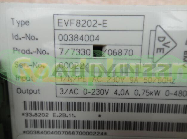 One Lenze EVF8202-E Frequency Inverter