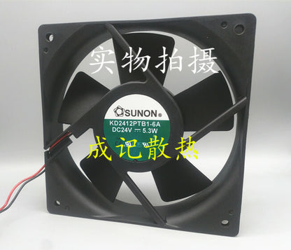 1pcs SUNON KD2412PTB1-6A 24V 5.3W 12cm 12025 2-wire inverter fan
