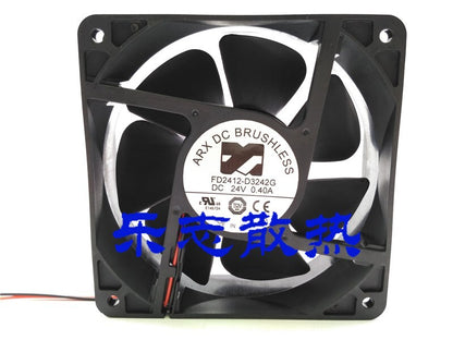 ARX DC BRUSHLESS FD2412-D3242G 12038 DC24V 0.40A 2-Wire Inverter Cooling Fan