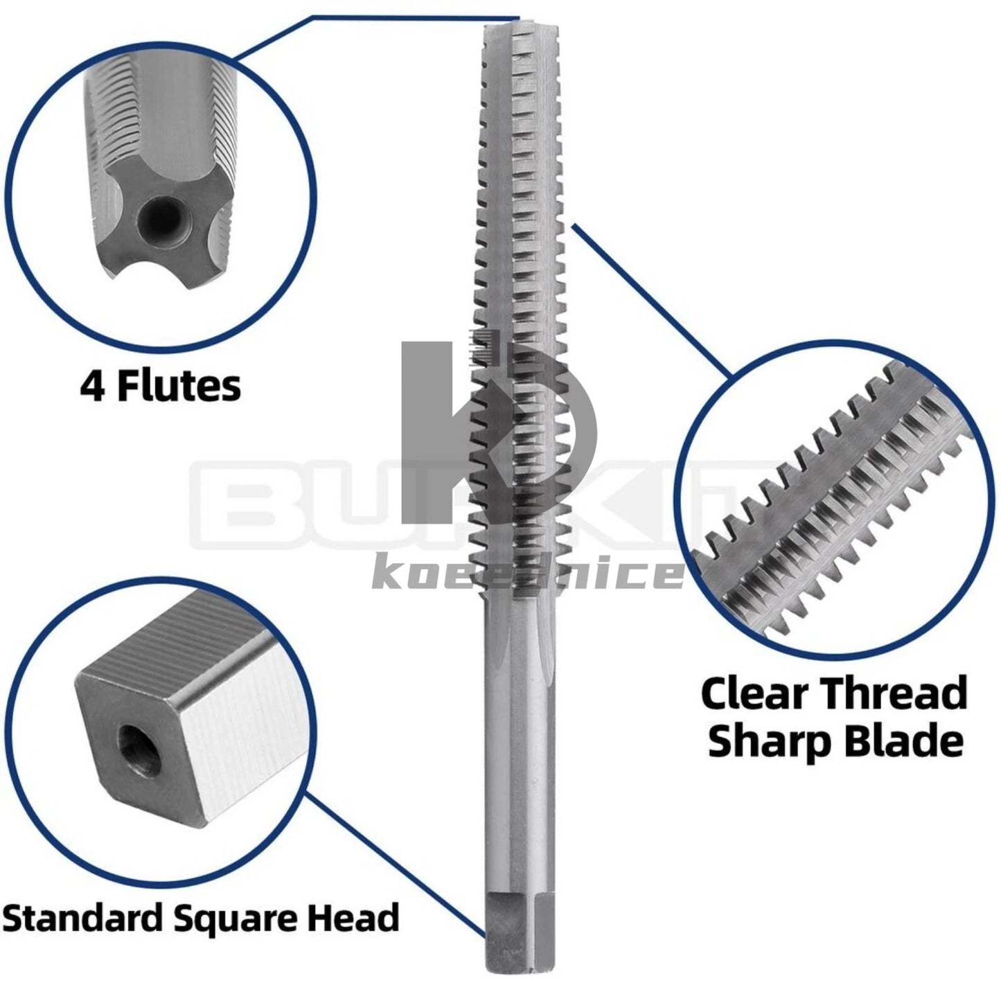 ACME 3/4"-8 Trapezoidal Tap Left Hand, HSS 3/4 x 8 Trapezoidal Thread Tap
