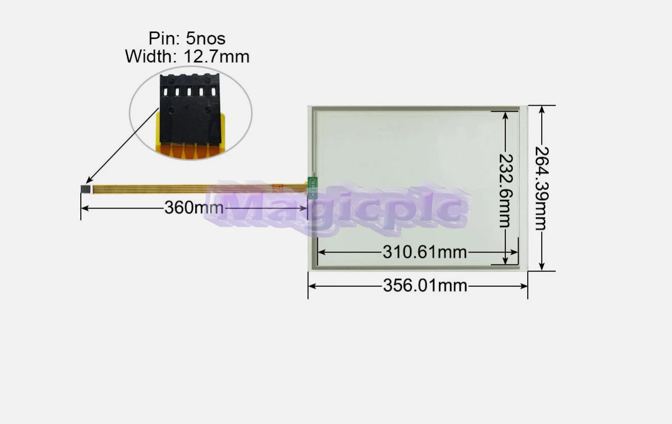MOD:SCN-AT(E274) PN:002741HL-9121 DSC:FLT15.1-001-0H1 Touch screen glass