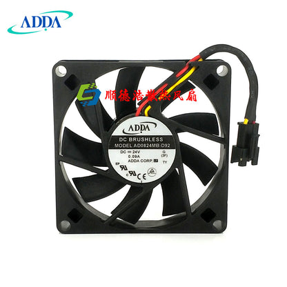 1pcs  ADDA AD0824MB-D92 8cm DC24V 0.09A 3-wire cooling fan