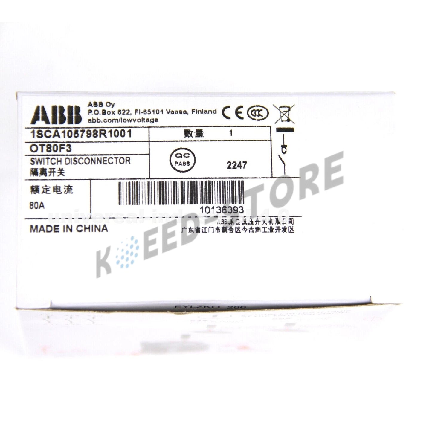 1PCS ABB OT80F3 1SCA105798R1001 10136393 Disconnect Switch