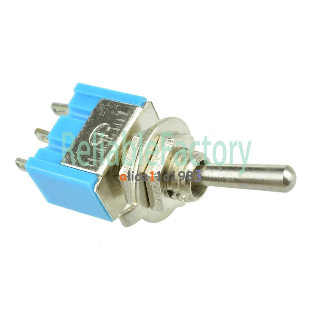 10PCS Mini 6A 125VAC SPDT MTS-102 3 Pin 2 Position On-on Toggle Switches Practic