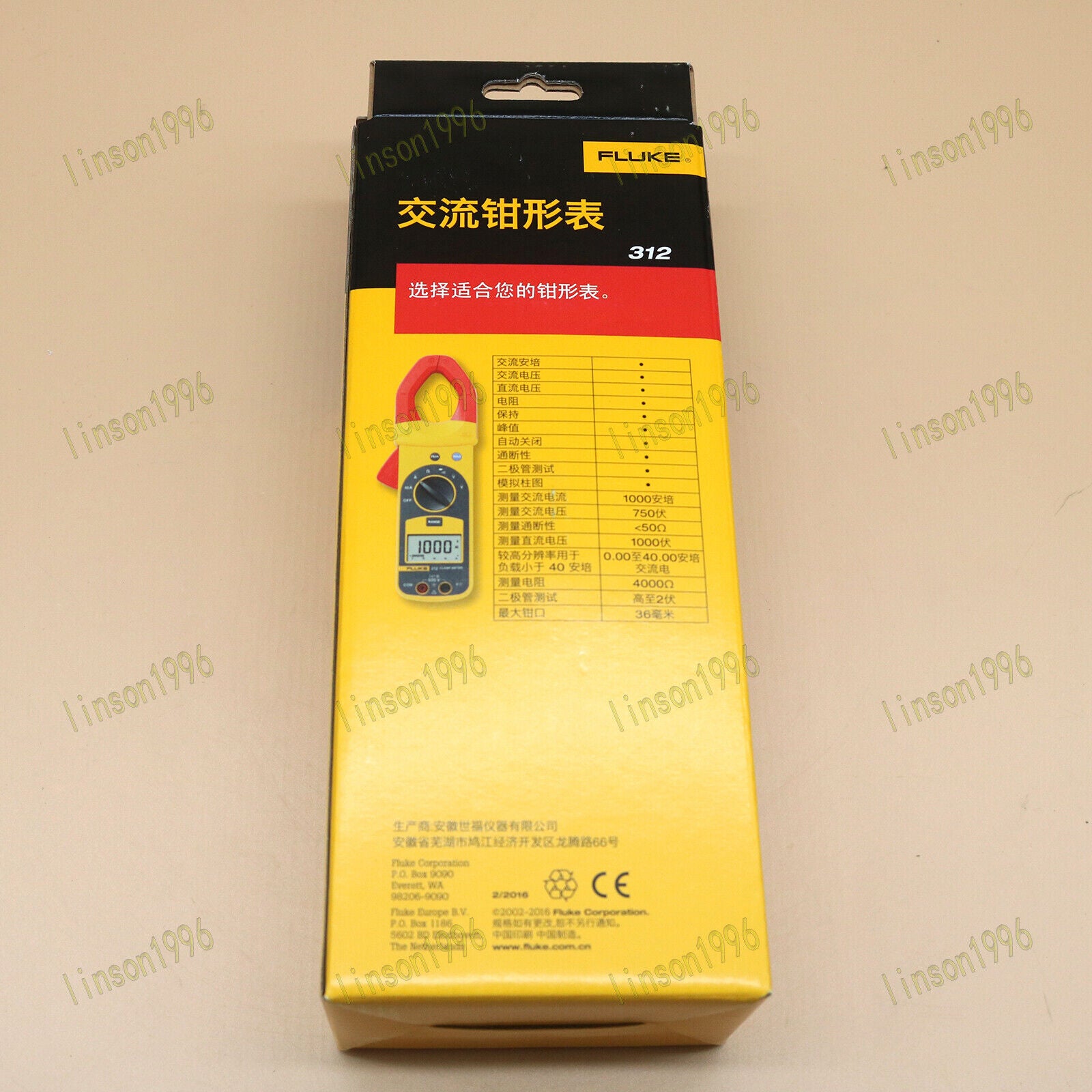 FLUKE 312 Digital Clamp Meter AC 1000A - FLUKE