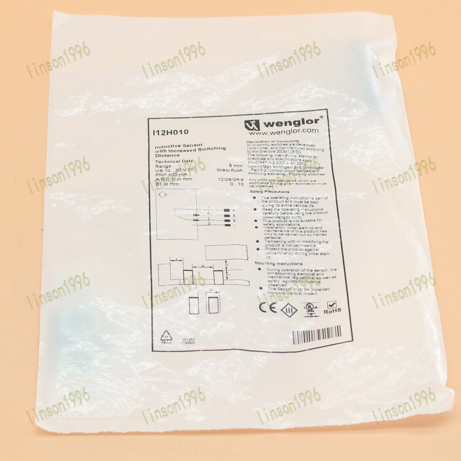 Wenglor I12H010 Sensor - Fast 1PC Unit - WENGLOR