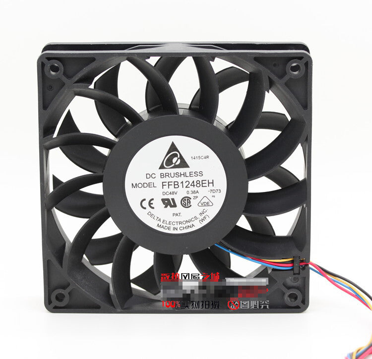 1pcs DELTA FFB1248EH 12025 12CM 48V 0.38A 4-wire PWM speed cooling fan 4pin