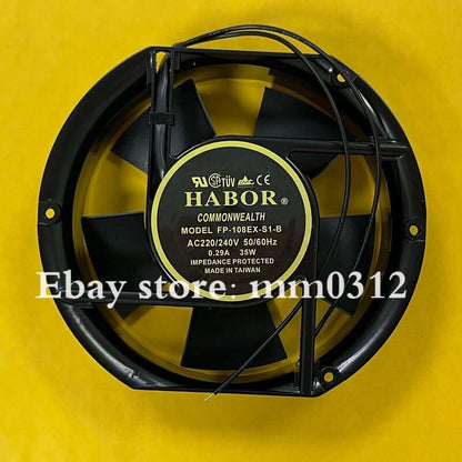 HABOR FP-108EX-S1-B AC220V/240V 0.29A 35W 17CM Axial Cooling Fan