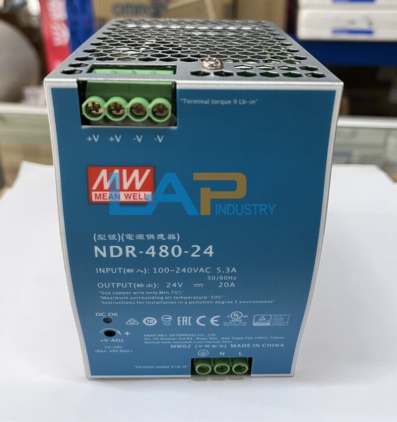 Mean Well NDR-480-24 Switching Power Supply - 1PCS - MEAN WELL