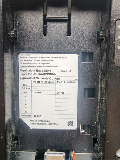 used Allen Bradley 20G11FD8P0AA0NNNNN Powerflex 755 5HP 3PH Frn: 12.002 Tested - ALLEN BRADLEY