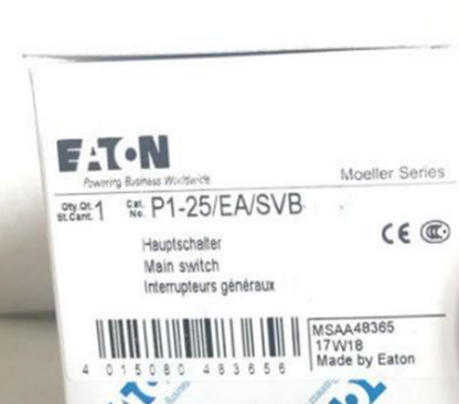 Eaton Moeller P1-25 25A 690VAC 50-60Hz Eaton Moeller P1-25/EA/SVB Disconnect Switch - EATON MOELLER