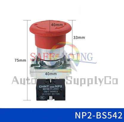 10PCS CHNT NP2 Series NP2-BS542 Pushbutton Switchs 1NC
