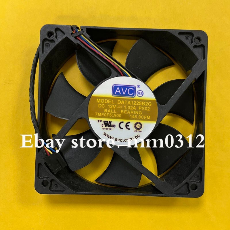 AVC DATA1225B2G 12025 DC12V 1.02A 12CM 4-Pin Dual-Balloon Silent Cooling Fan