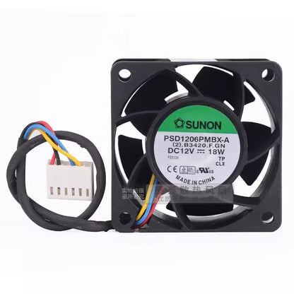 SUNON PSD1206PMBX-A 6038 DC12V 18W 6CM 4-Wire Silent Cooling Fan