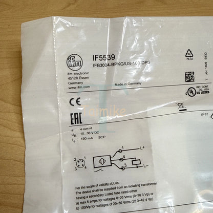 ! IFM IF5539 Inductive Proximity Sensor IFB3004-BPKG/US-100-DPS