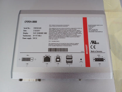 Beckhoff CP2924 Touchscreen Panel New - BECKHOFF