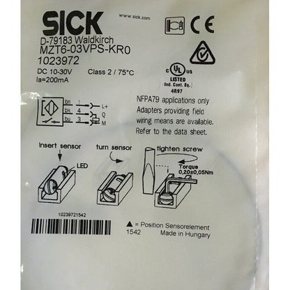 ONE SICK Magnetic Switch MZT6-03VPS-KR0 Fast - ONE SICK