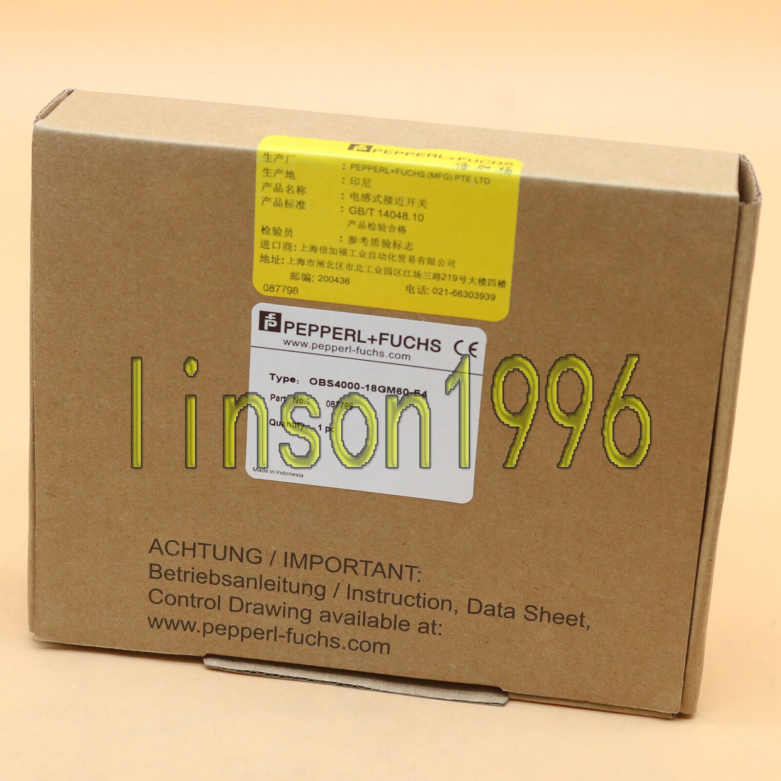 OBS4000-18GM60-E4 Inductive Sensor - PEPPERL+FUCHS