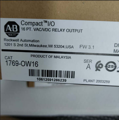 Allen Bradley CompactLogix Relay Output Module 1769OW16 - ALLEN BRADLEY